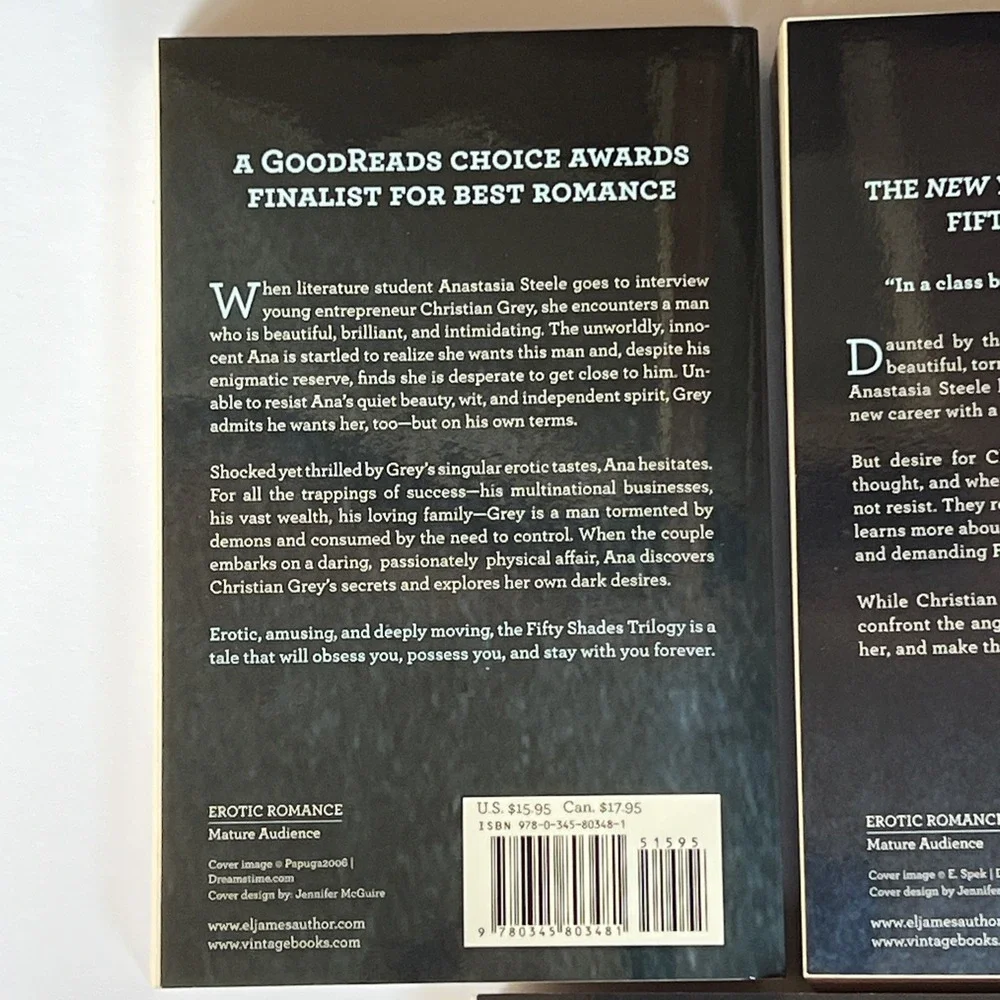 Fifty 50 Shades of Grey Book Trilogy 1-3 Set Paperback by E L James Never Read